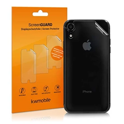 Immagine di kwmobile 3X Pellicola Protettiva Posteriore Compatibile con Apple iPhone XR Protezione Trasparente Retro Smartphone Film Protettivo AntiGraffio