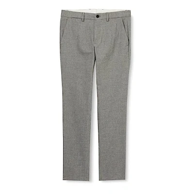 Immagine di Tommy Hilfiger Pantaloni di Stoffa Uomo Bleecker Fake Solid Wool Look Elasticizzati, Grigio (Iron Grey), W30/L30