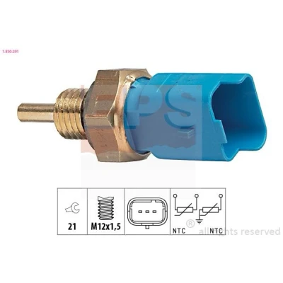 Immagine di EPS 1.830.291 Sensore Temperatura Refrigerante Made in Italy OE Equivalent Blu Blu, celeste PEUGEOT: 207 Hatchback, 206 206+ Hatchback