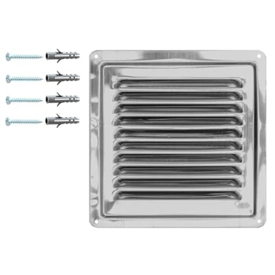 Immagine di Griglia di Ventilazione in Acciaio Inox AISI 316 Amagnetico 18 x cm, Interna/Esterna, Inox, Diffusore d&#039;Aria Inox.