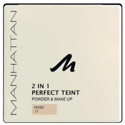 Immagine di Manhattan 2 in 1 Perfect Teint Powder Polvere e trucco un unico colore per una carnagione perfettamente uniforme, rosa 17 x 9 g