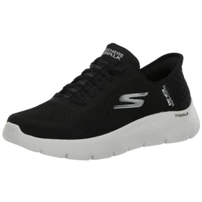 Immagine di Skechers Go Walk Flex Grand Entry, Scarpe Sportive da Donna Senza Lacci, Nero/Bianco, 6.5 Wide