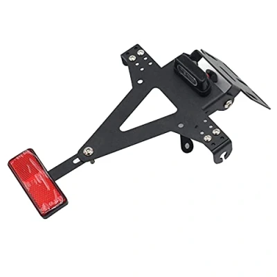 Immagine di Staffa Portatarga Moto ad Angolo Regolabile, LED Luce Targa Per Universale YZF R1 R3 R6 R15 R25 Fz6 Mt 07