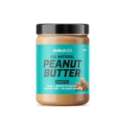 Immagine di BioTechUSA Peanut Butter Fonte di proteine vegane completamente naturali senza glutine, ad alto contenuto fibre, olio palma, 400 g, Smooth