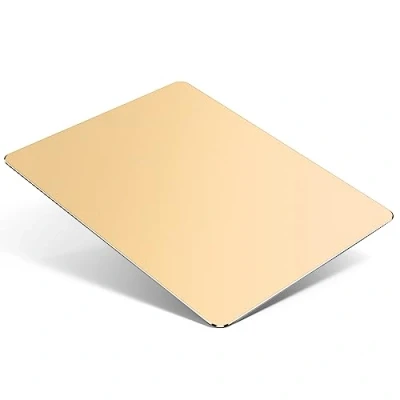 Immagine di TERRATUTOR Pad per Mouse in Metallo di Alluminio con Base Gomma Antiscivolo e Superficie Lega Micro Sabbiatura un Controllo Veloce ed Accurato Oro