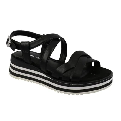 Immagine di TOM TAILOR 3298805, Sandali con Zeppa Donna, Nero, 39 EU