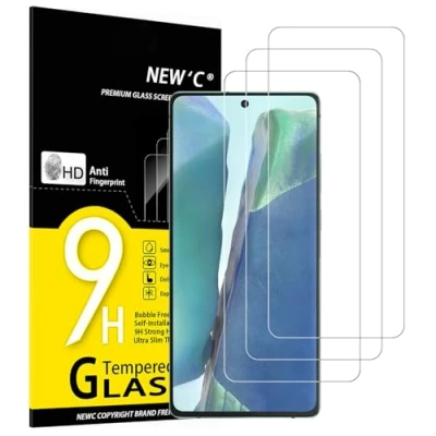 Immagine di NEW&#039;C 3 Pezzi, Vetro Temperato per Samsung Galaxy Note20, Pellicola Prottetiva Anti Graffio, Impronte, Senza Bolle, Durezza 9H, 0,33mm Ultra Trasparente, Resistente