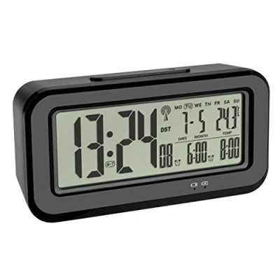 Immagine di TFA Dostmann 60.2554.01 Radiocontrollato Sveglia Nero Tempi di allarme 2 Display grande