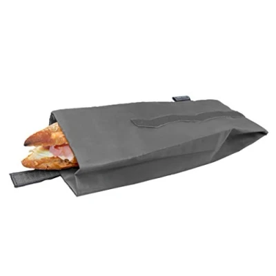 Immagine di NERTHUS Borsa per panini Riutilizzabile, Colore: Grigio, Ecologico, Adattabile, Facile da Pulire e Lavabile in Lavatrice, 10,5 x 30 cm