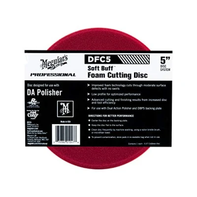 Immagine di Meguiar&#039;s 5 Inch DA Foam Cutting Disc Red, Tampone rosso per rotorbitali paste abrasive
