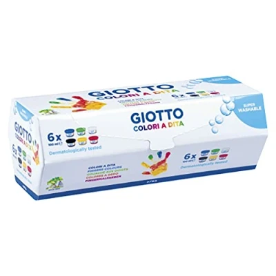 Immagine di Giotto Colori A Dita Confezione Da 6 Tempere Dita, Multicolore, ‎27 x 12 10 cm 891 grammi