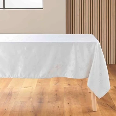 Immagine di Douceur d&#039;Intérieur Flocons Tovaglia Rettangolare, 140 x 300 cm, Jacquard, Bianco