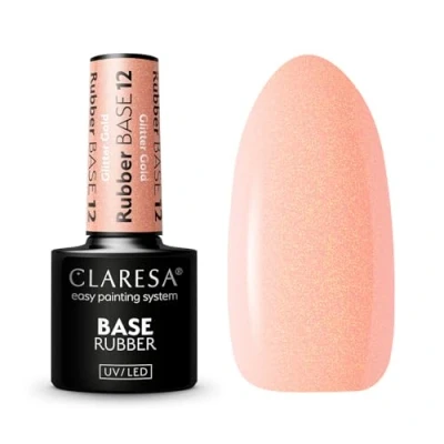 Immagine di Claresa Rubber Base 12 5ml automodellante con fibre di vetro da utilizzare sia per coperture oppure allungamenti massimo 1cm