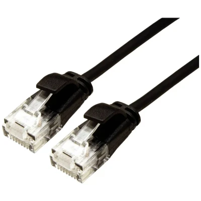Immagine di Roline green 21.44.3956 RJ45 cavo di rete, patch CAT 6A U/UTP 3.00 m Nero non schermato, Privo alogeni, Ritardante fiamma 1 pz.