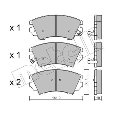 Immagine di METELLI 22 0842 0 Kit pastiglie freno con segnalatore acustico usura OPEL: Astra J Sports Tourer, Insignia A Hatchback