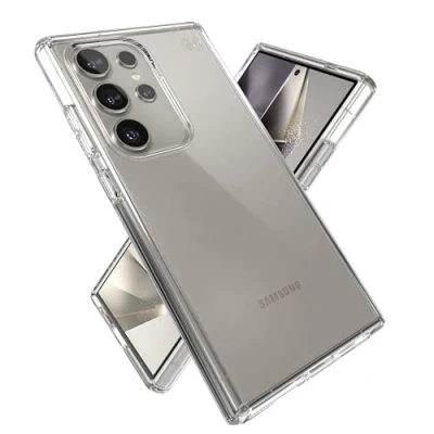 Immagine di Speck Custodia per Samsung Galaxy S24 Ultra, protezione dalle cadute, antigraffio, anti ingiallimento, trasparente