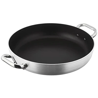 Immagine di Pentole Agnelli ALSA110S32 Tegame con Maniglie, Alluminio antiaderente, Argento, 32 cm