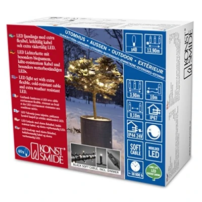 Immagine di Konstsmide 6620 117 Micro catena luminosa esterno rete elettrica Numero di lampadine 40 LED (monocolore) Bianco caldo Lunghezza illuminata: 3.9 m dimmerabili