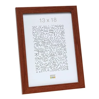 Immagine di Deknudt Frames S44CH3 Portafoto Basic in legno e MDF, sottile, 13 x 18 cm, colore: Marrone chiaro
