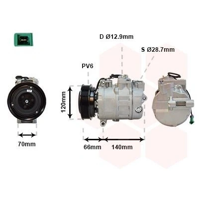Immagine di VAN WEZEL 0300K150 Compressore Aria Condizionata 7SBU16C 12 PAG 46 R 134a VOLKSWAGEN: Passat B5 Variant, GP Sedan
