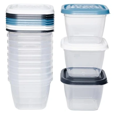 Immagine di Kigima Mini contenitore per congelatore, 470 ml, quadrato, set da 12 pezzi, multicolore