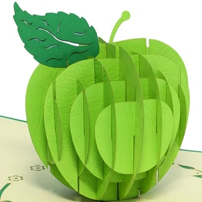 Immagine di LIN17650 Biglietto pop up 3D con mela,