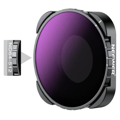 Immagine di Neewer filtro variabile ND64 ND512 compatibile con GoPro 9 10 11 12, 5 stop ND vetro ottico HD multistrato e telaio sottile, senza motivo X