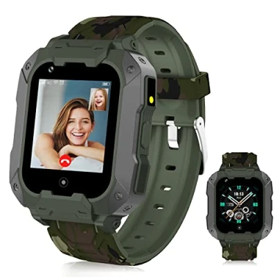 Immagine di LiveGo Smart Watch per bambini 4G con GPS Tracker e chiamate, HD Touch Screen Kids Cell Phone combina SMS, voce, videochiamate, SOS,4G ragazzi ragazze 6 12 (verde t28)