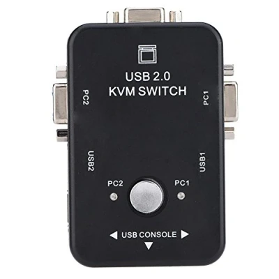 Immagine di KVM Switch, USB 2.0 Switcher 2/4 porte VGA Manuale Switch Box Adattatore per PC Monitor Tastiera Mouse (2 porte)