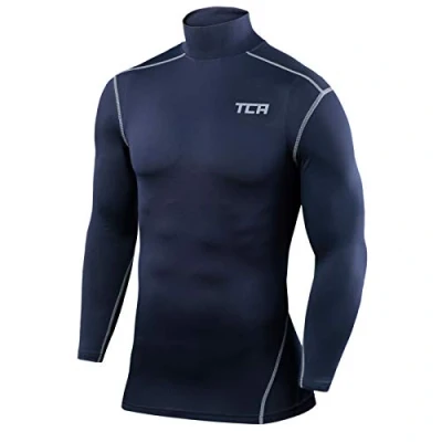 Immagine di TCA PRO Performance Uomo Maglia Collo Alto a Maniche Lunghe Blu Scuro (Vecchio), S