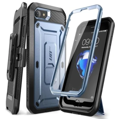 Immagine di SUPCASE Unicorn Beetle Pro per iPhone SE 2022/iPhone 2020/iPhone 8/iPhone 7, pellicola protettiva integrata (cerulean)