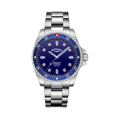 Immagine di Rotary maschile henley automatico quadrante blu bracciale in acciaio inossidabile GB05136/05