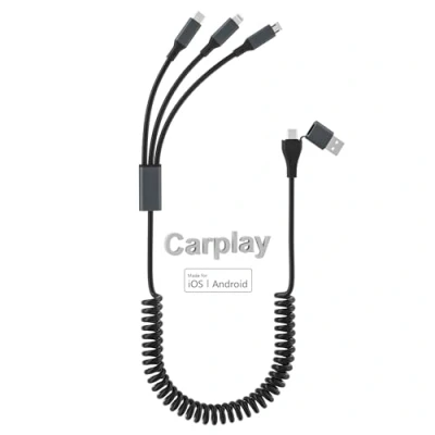 Immagine di cavo di ricarica multiplo per Apple Carplay [certificato MFi], Lightning supporta carplay, iPhone 15 tipo C non USB a con sincronizzazione dati iPhone/Android