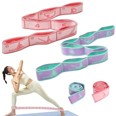 Immagine di Elastici Fitness,Elastico Fitness,Bande Elastiche Fasce di Resistenza,Fasce Elastiche,2 Pcs Sono Viola Verde + Rosa, con Eccellente Durata, Ripiegabilità e Leggerezza.