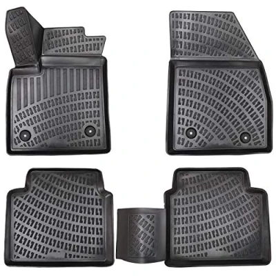 Immagine di Elmasline set di tappetini in gomma dal design 3D per auto, bordo extra alto 5 cm
