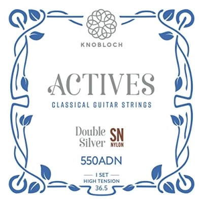 Immagine di KNOBLOCH STRINGS corde per chitarra spagnola 550 DNA Actives Double Silver Alta Tensione 36.5 Bassi Luminosi, Acuti Nuziati Suono Risonante con Chiarezza Gioco Flamenco Classico