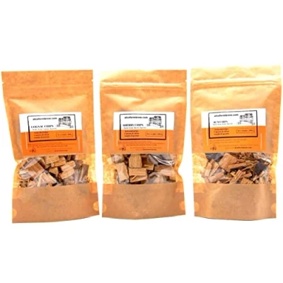 Immagine di Scaglie di quercia 3 Confezioni Cognac + Sherry Rum Trucioli Invecchiamento dell&#039;alcool delle bevande