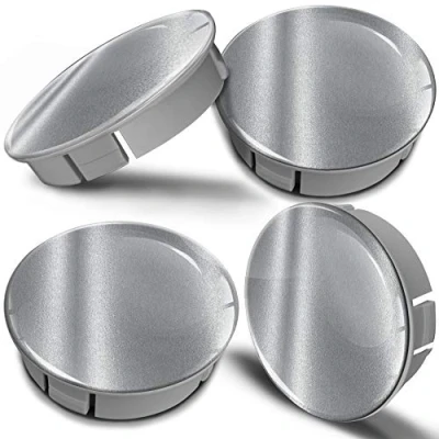 Immagine di Biomar Labs® 4 x 60mm Coprimozzo Copricerchi Tappi Ruote Auto Logo Stemma Universale Tuning Colore Argento Silver CS 7