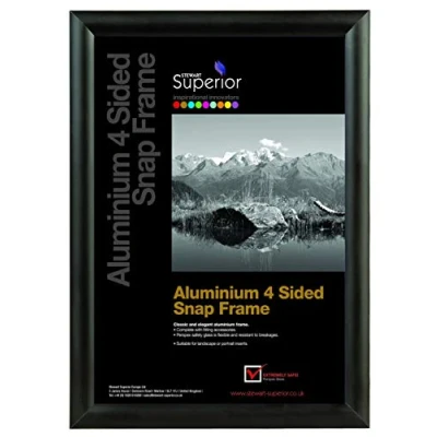 Immagine di Stewart Superior Cornice a scatto per poster, formato A4, 4 lati, 25 mm, colore: Nero