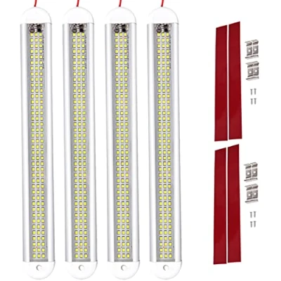 Immagine di Intckwan 4 Pack 120 LED Illuminazione interna, 12v Luce interna auto con interruttore, per auto, camper, van, autobus, caravan, barca, cucina, bagno, camion