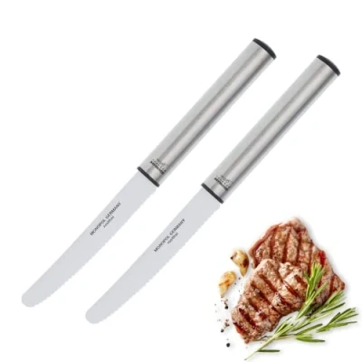 Immagine di Westmark 2 Coltelli Seghettati da Bistecca, Lunghezza: 23 cm ciascuno, Monopol Edition, Acciaio Inossidabile/Plastica, Profi, Argento, 169233E3