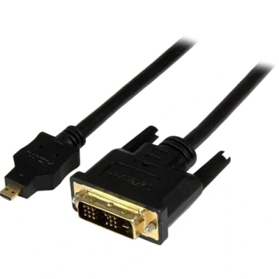 Immagine di StarTech.com Cavo Micro HDMI a DVI da 1m adattatore Convertitore Type D monitor/display/proiettore video Single Link Durevole M/M (HDDDVIMM1M)