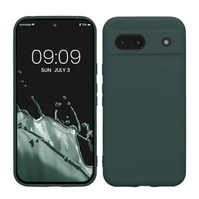 Immagine di kwmobile Custodia Compatibile con Google Pixel 8a Cover Back Case per Smartphone in Silicone TPU Protezione Gommata verde blu
