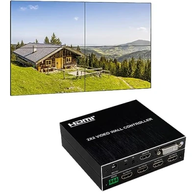 Immagine di Controller videowall 2x2 1080P Ingressi HDMI e DVI; uscite 8 modalità di visualizzazione 2x2, 1x2, 1x3, 1x4, 2x1, 3x1, 4x1