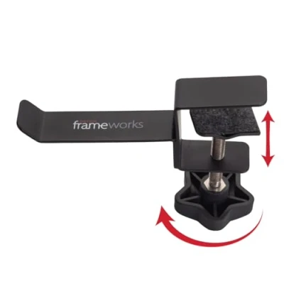 Immagine di Gator Frameworks Cases Supporto per cuffie da scrivania (GFW HP HANGERDESK), nero, piccolo