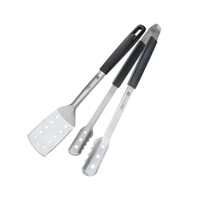 Immagine di Fmprofessional Set utensili per barbecue, pinza multiuso e paletta forata, da cucina lavabili in lavastoviglie, acciaio inossidabile, BBQ resistenti alle alte temperature