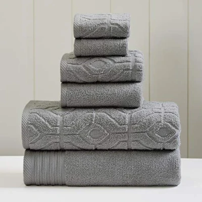 Immagine di Amrapur Overseas Set di asciugamani Jacquard Gate in filo tinto 6 pezzi carbone