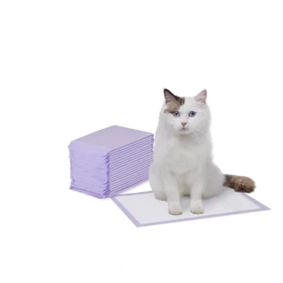 Immagine di Amazon Basics Tappetini igienici per la lettiera del gatto, confezione da 20, profumo frescot, Viola, Bianco