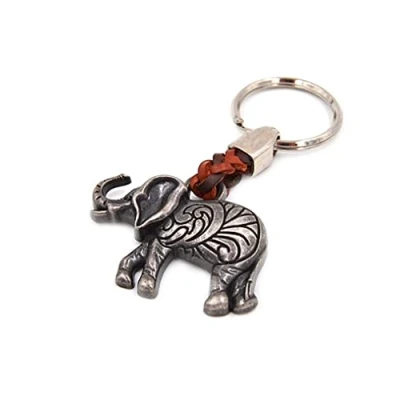 Immagine di Ciondolo portachiavi portachiave &quot;elefante&quot; in pelle, 7 cm più anello 2,5