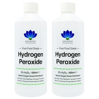 Immagine di Perossido di idrogeno 3% per uso alimentare, 1 litro, H2O2 grado massimo, non stabilizzato e senza additivi, 10 Vol.